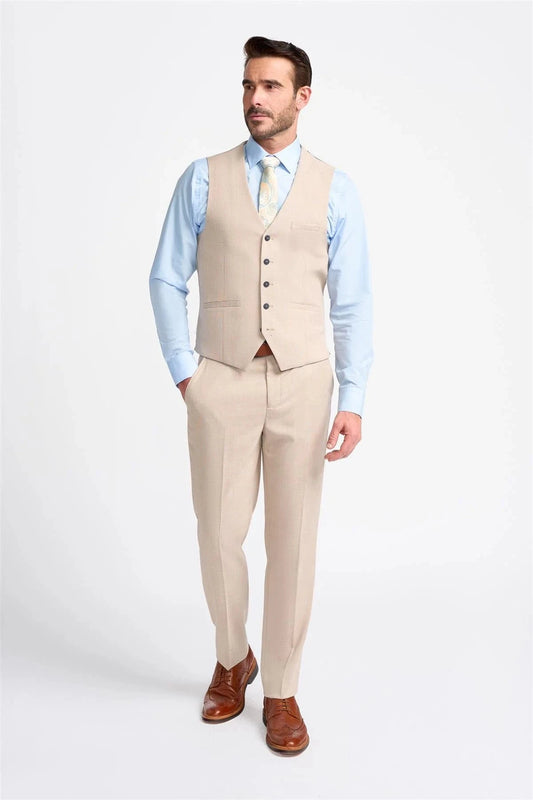 Cavani Miami Beige Waistcoat