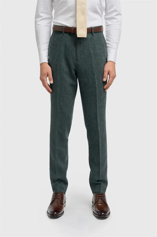 Cavani Thomas Lush Olive Tweed Trousers