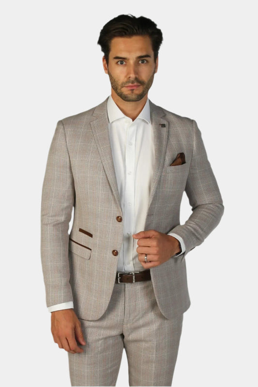 Paul Andrew Leo Beige 2-Piece Suit