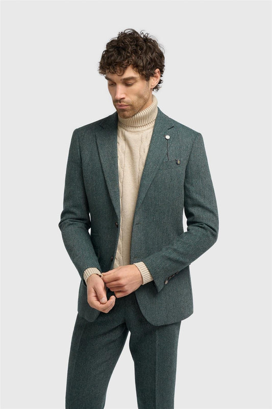 Cavani Thomas Lush Olive Tweed Blazer