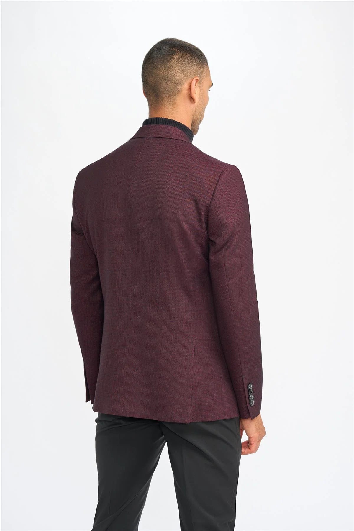 CAVANI CARIDI WINE CHECK BLAZER