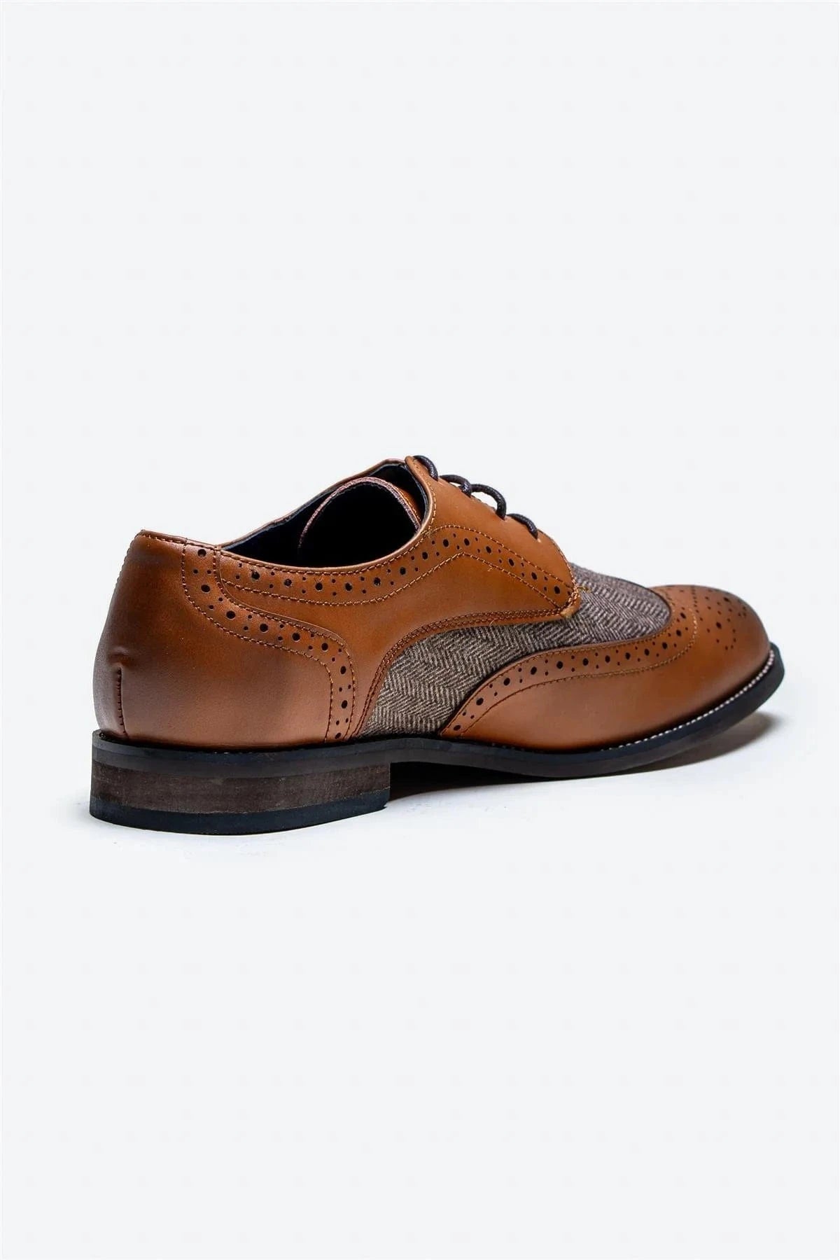 Cavani Oliver Tan Brogue Shoes, dress shoes on a white background
