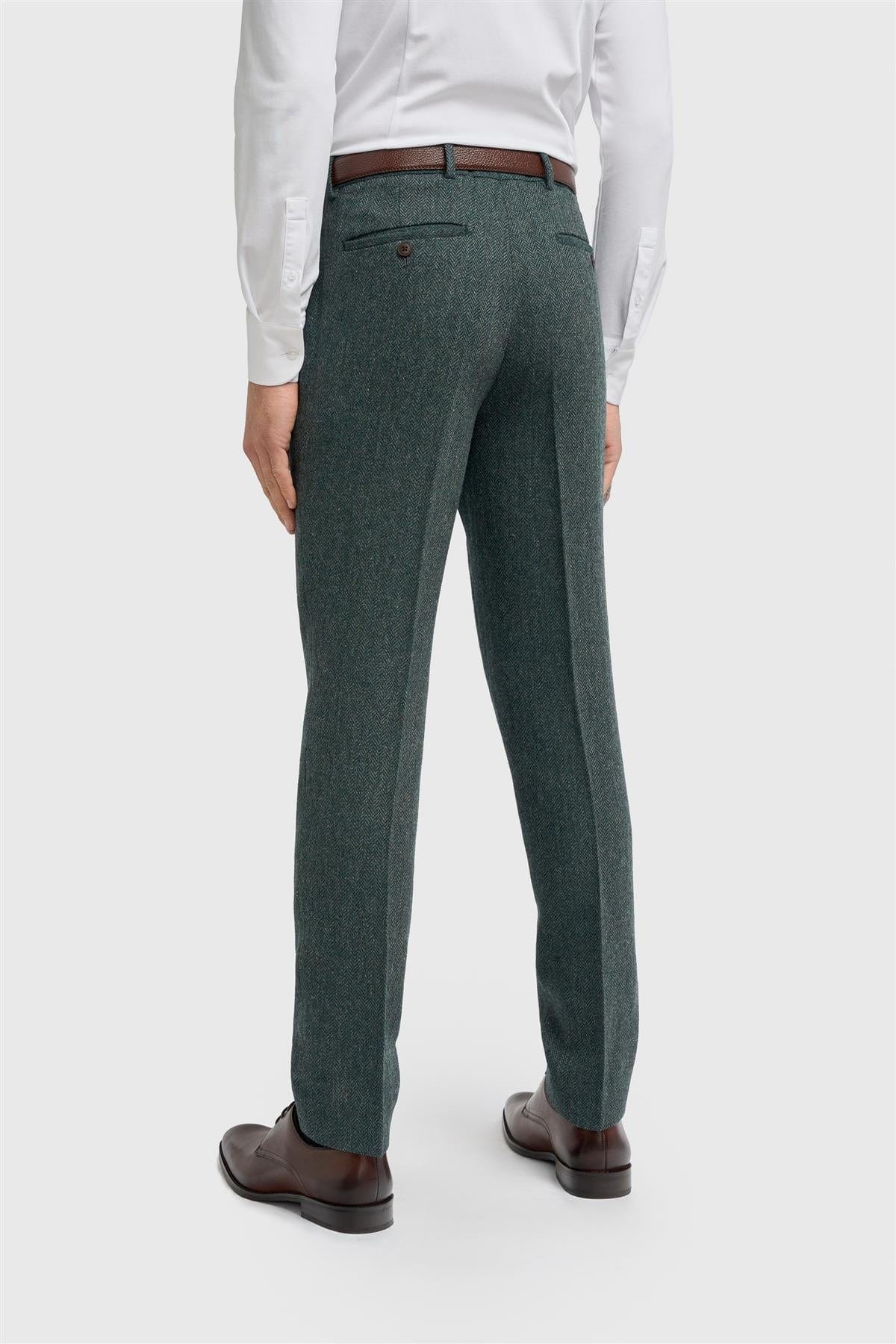 Cavani Thomas Lush Olive Tweed Trousers