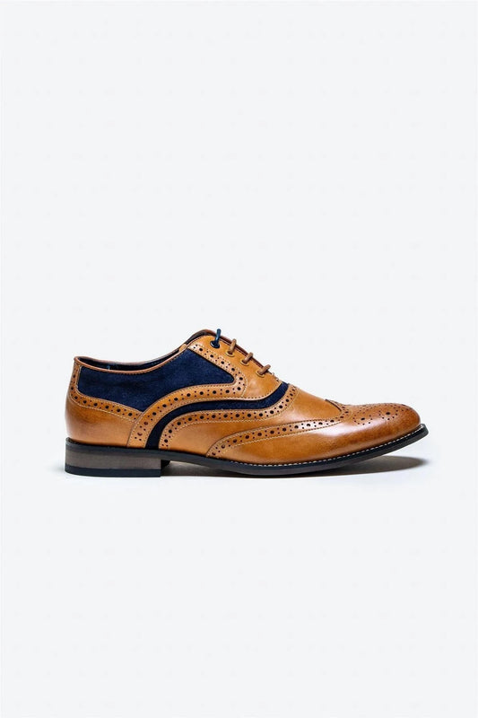 Cavani Russell Tan Brogue Shoes
