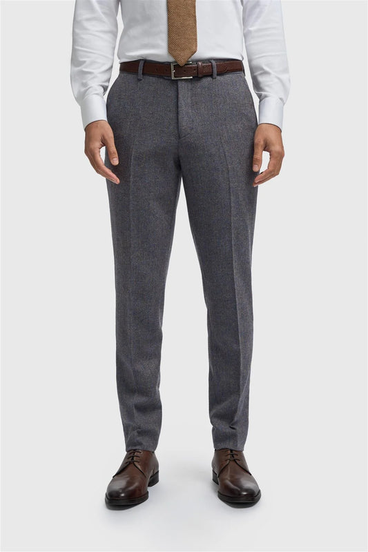Cavani Thomas Savoy Grey Tweed Tailored Trousers