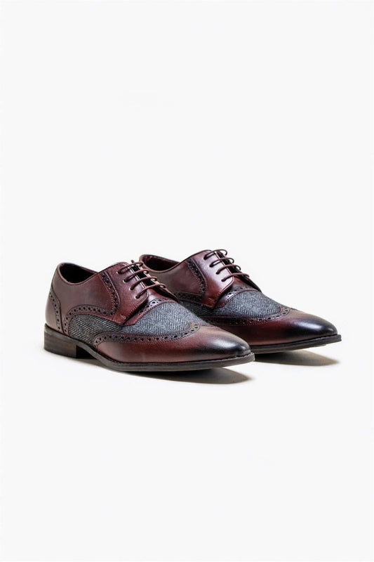 Cavani Faro Bordo Leather Brogue Shoes