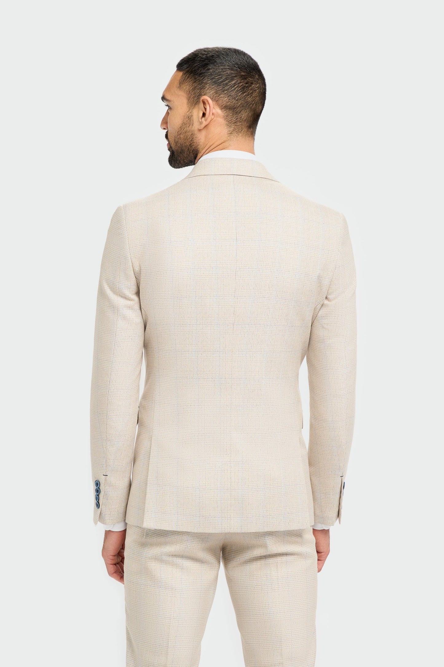 Cavani Caridi Beige Check 3-Piece Suit