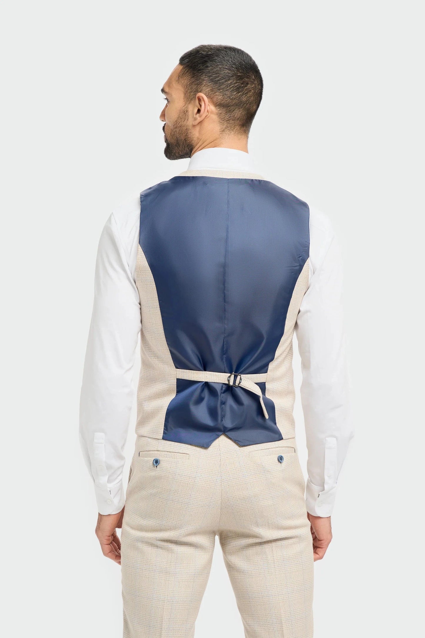 Cavani Caridi Beige Check 3-Piece Suit