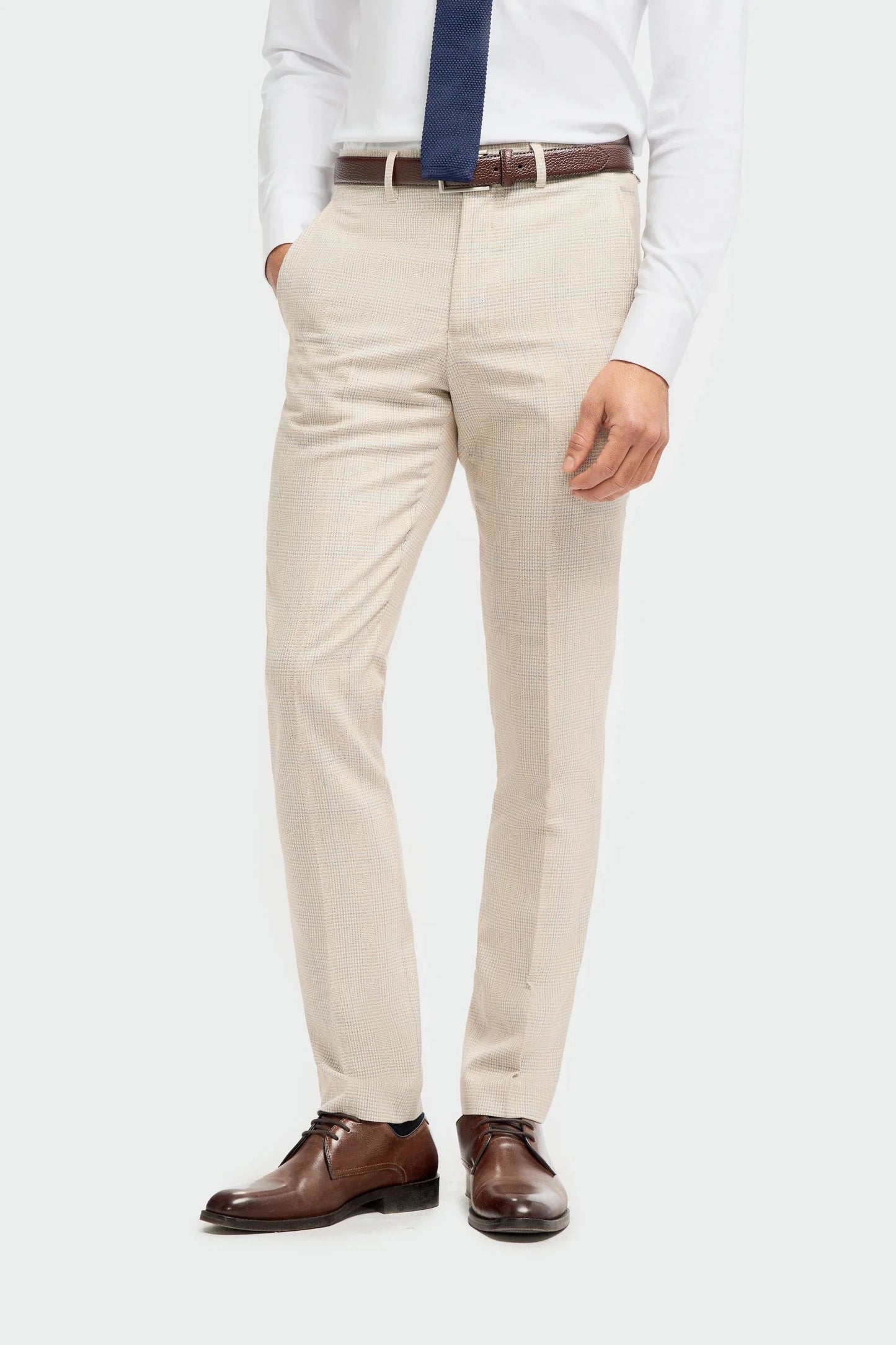 Cavani Caridi Beige Check 3-Piece Suit