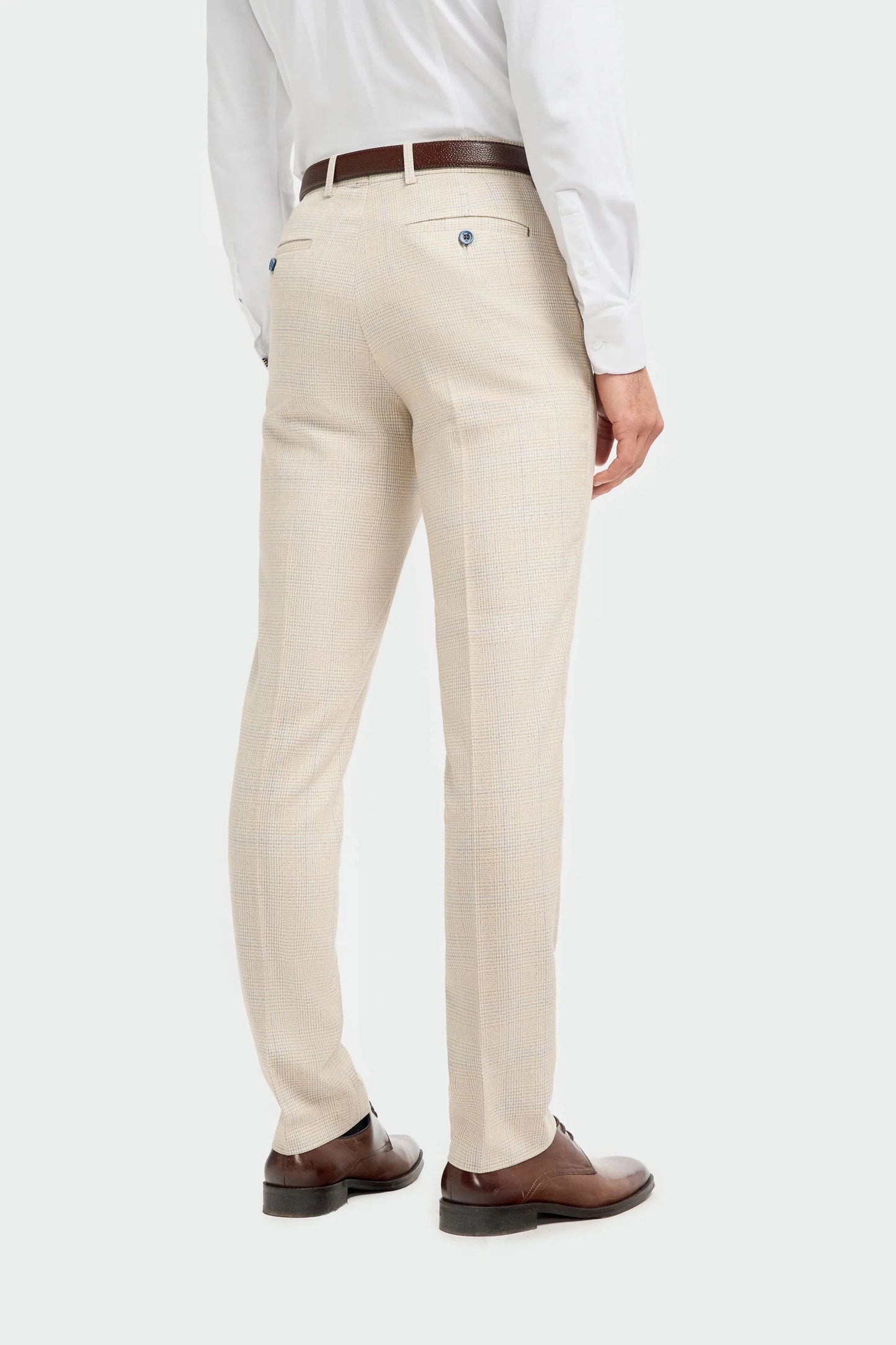 Cavani Caridi Beige Check 3-Piece Suit