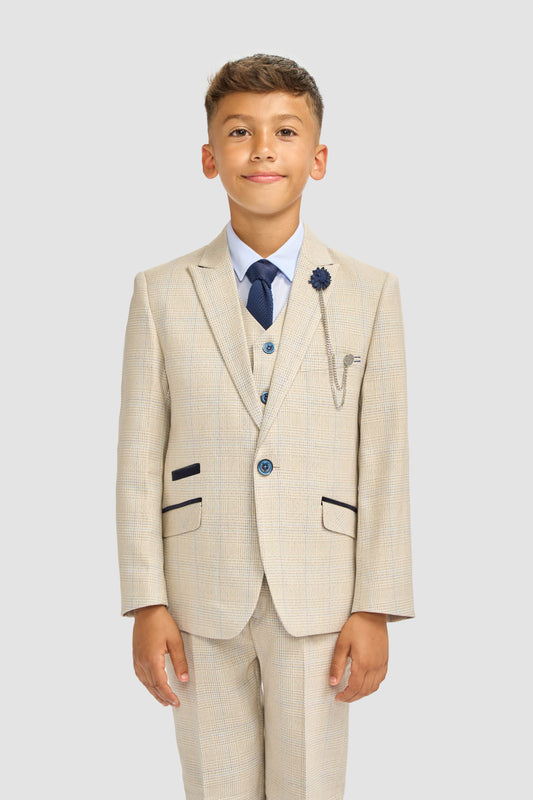 Cavani Caridi Beige Boys 3-Piece Suit