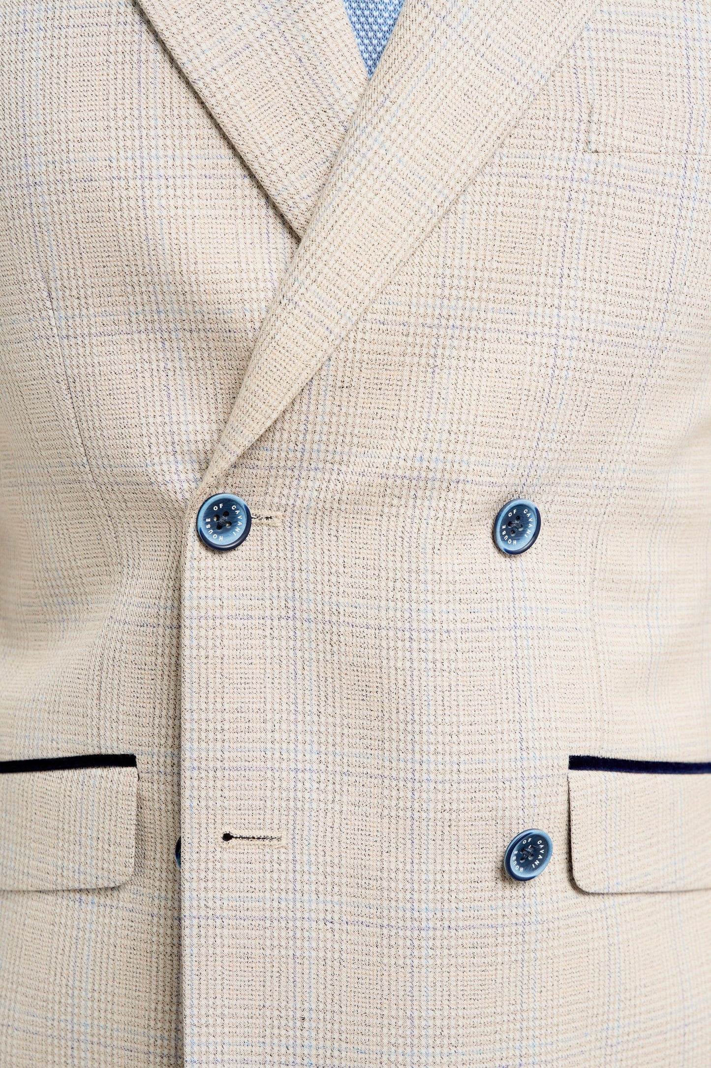 Cavani Caridi Beige Double-Breasted 2-Piece Suit