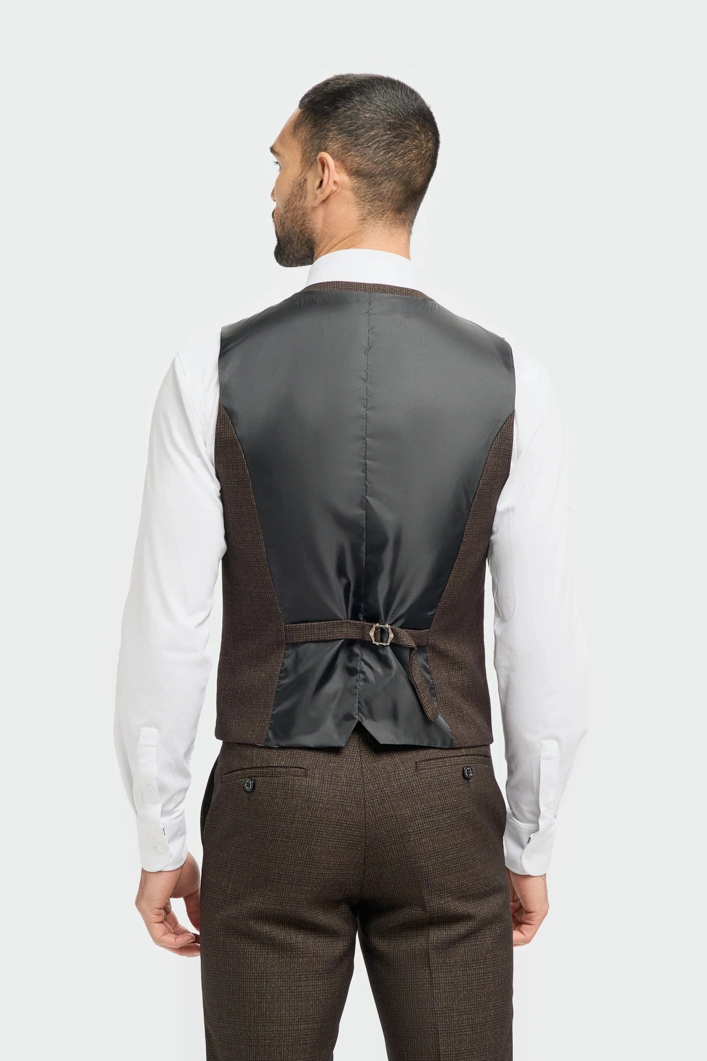 Cavani Caridi Brown Check 3-Piece Suit