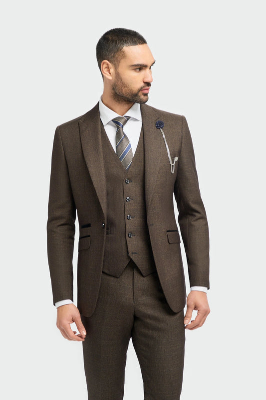 Cavani Caridi Brown Check Blazer