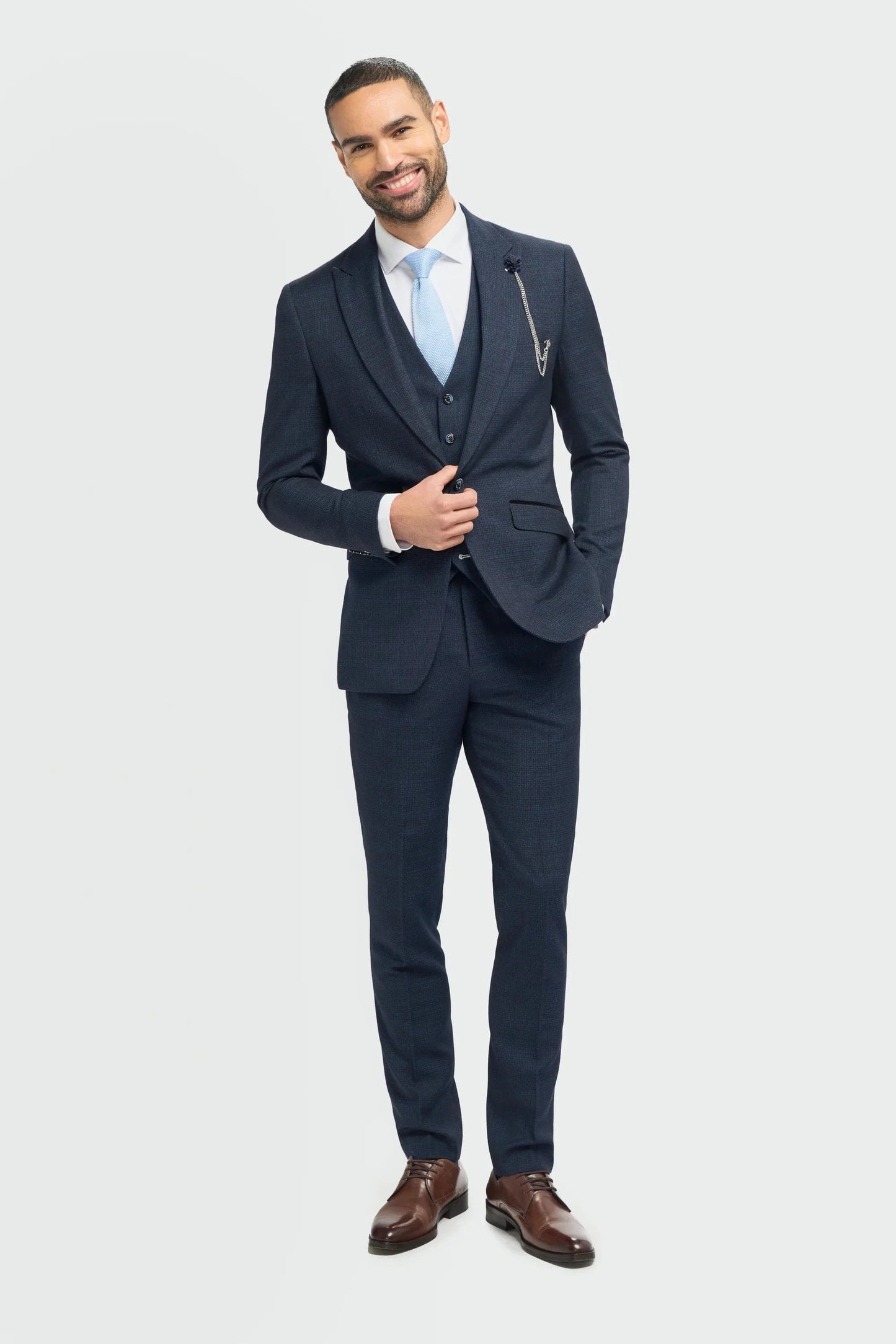 Cavani Caridi Navy Check Blazer