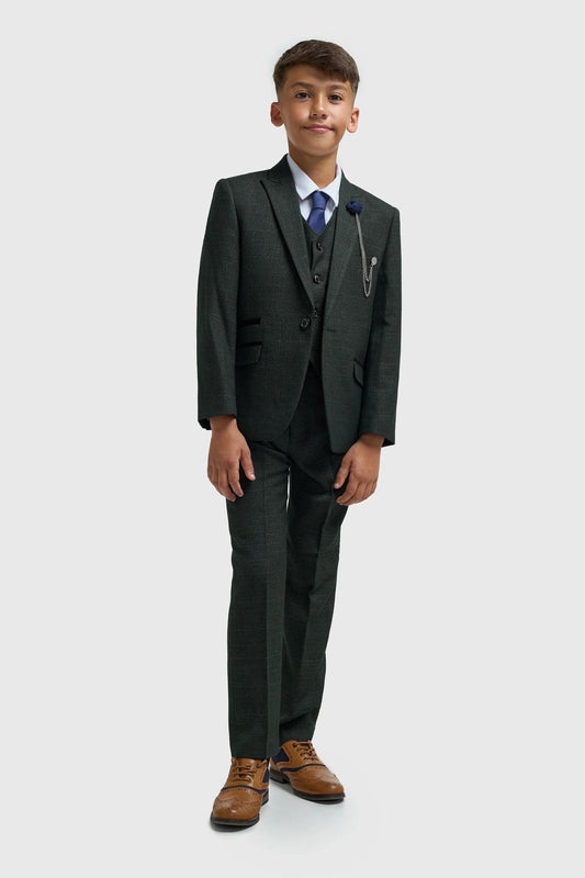 Cavani Caridi Olive Boys 3-Piece Suit