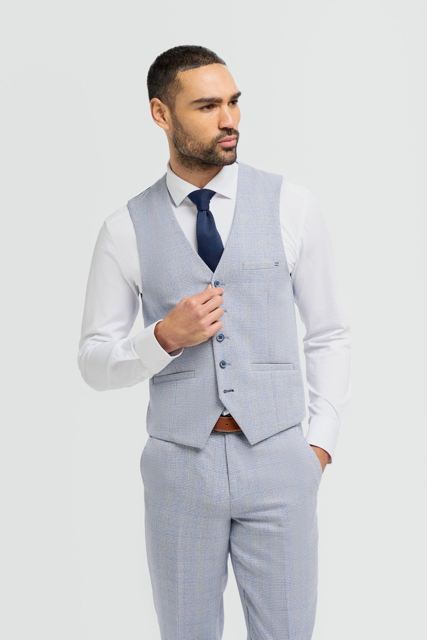 Cavani Caridi Sky Check 3-Piece Suit