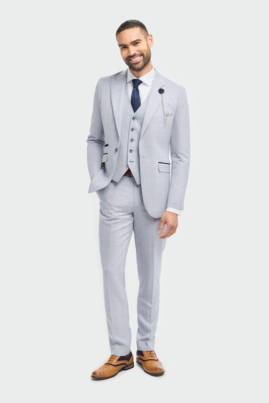 Cavani Caridi Sky Check 3-Piece Suit