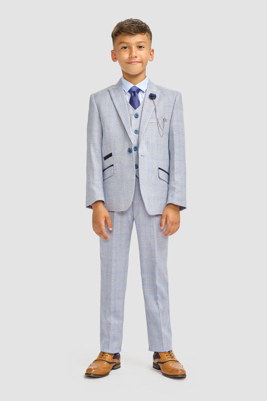 Cavani Caridi Sky Blue Boys 3-Piece Suit