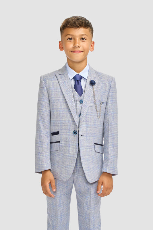 Cavani Caridi Sky Blue Boys 3-Piece Suit