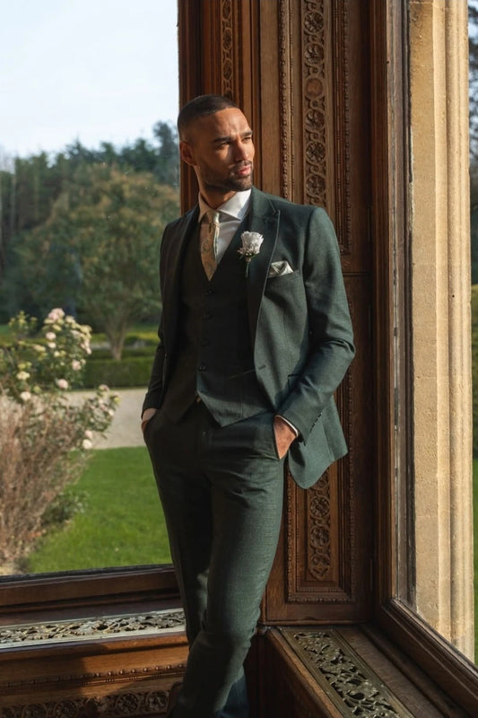 Cavani Caridi Olive Three Piece Suit