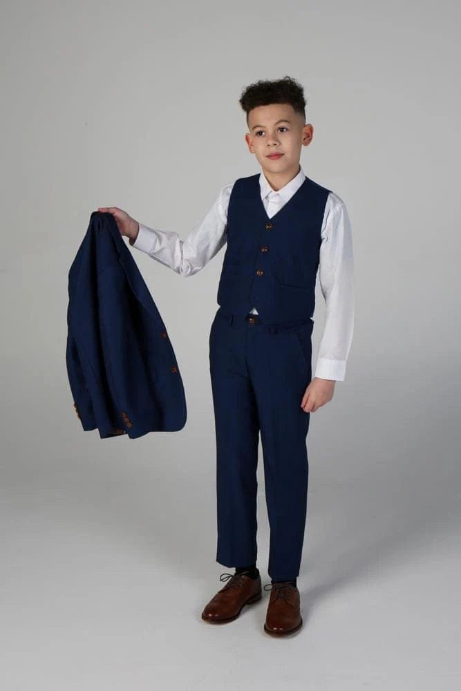 PAUL ANDREW MAYFAIR BOYS BLUE 3 PIECE SUIT