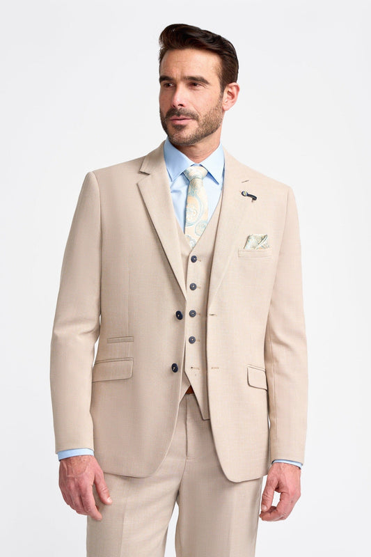 Cavani Miami Beige Three Piece Suit