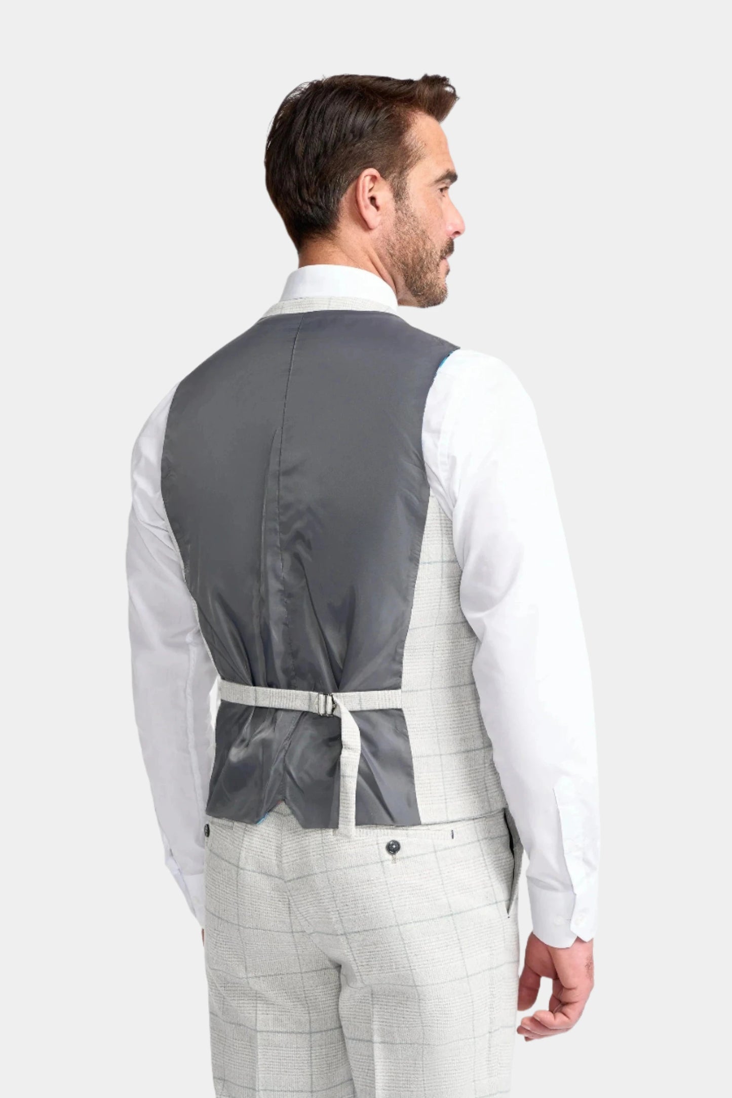 RADIKA LIGHT GREY CHECK 3-PIECE SUIT