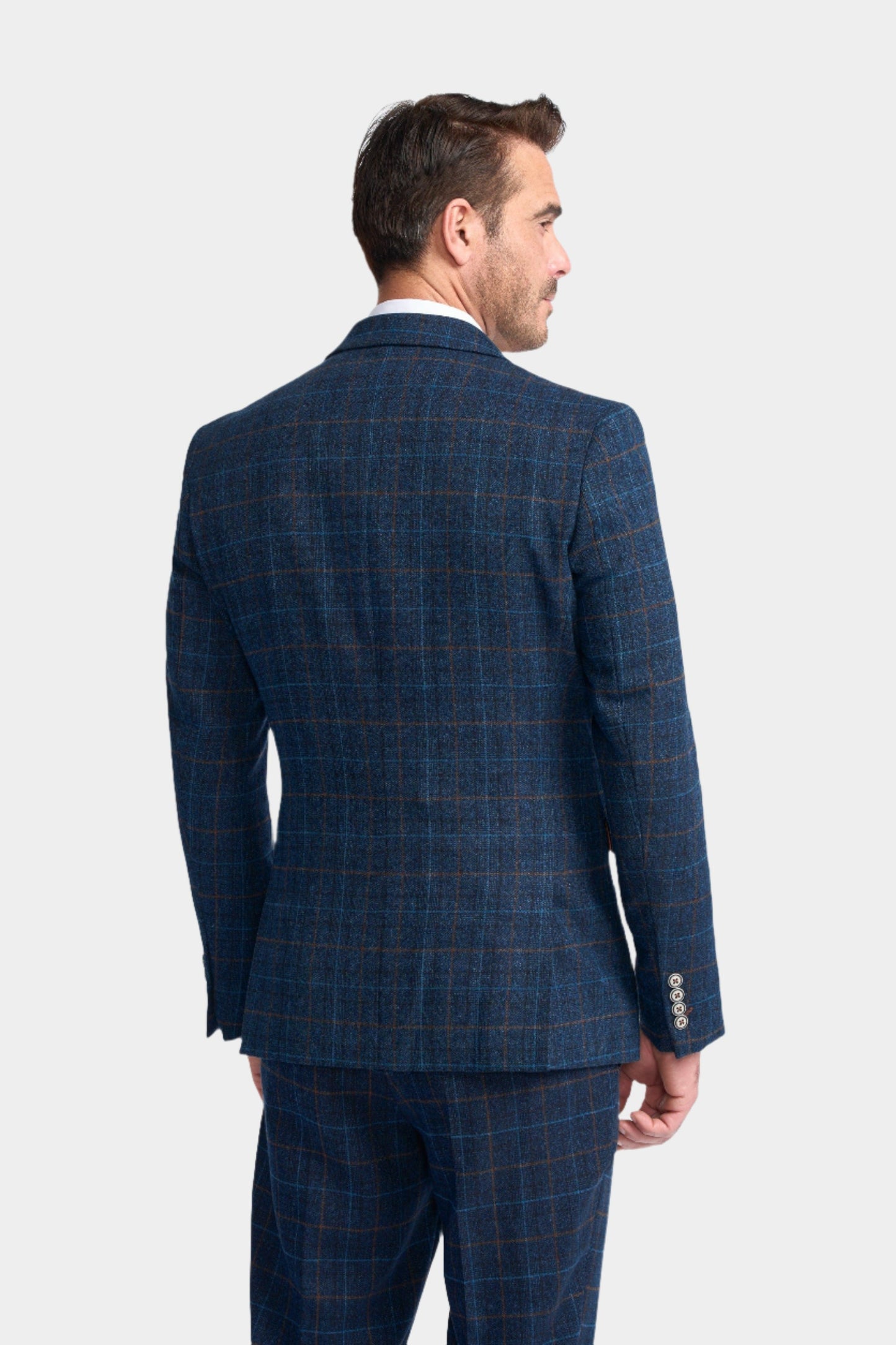 CODY NAVY TWEED CHECK 3-PIECE SUIT
