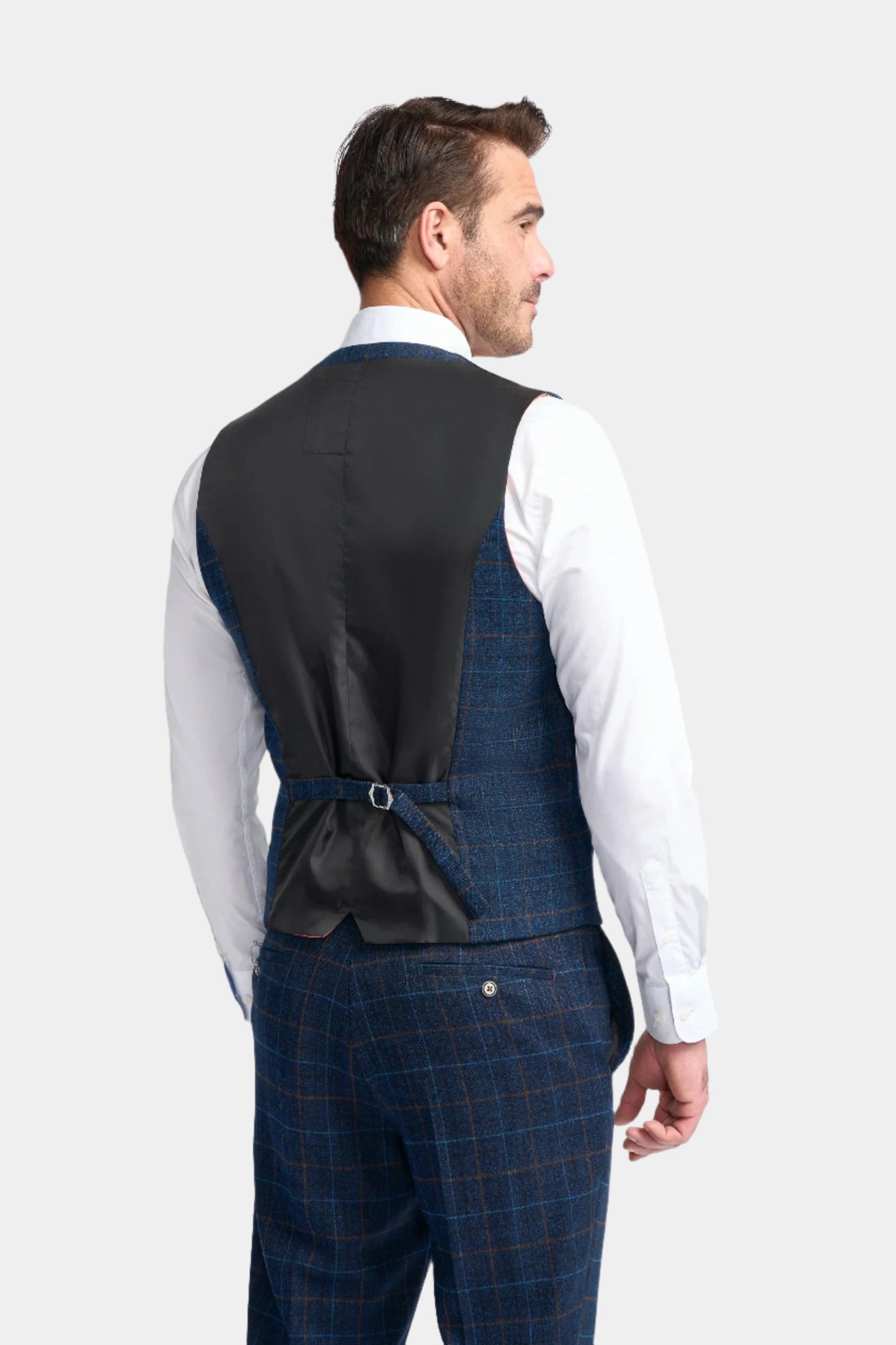 CODY NAVY TWEED CHECK 3-PIECE SUIT
