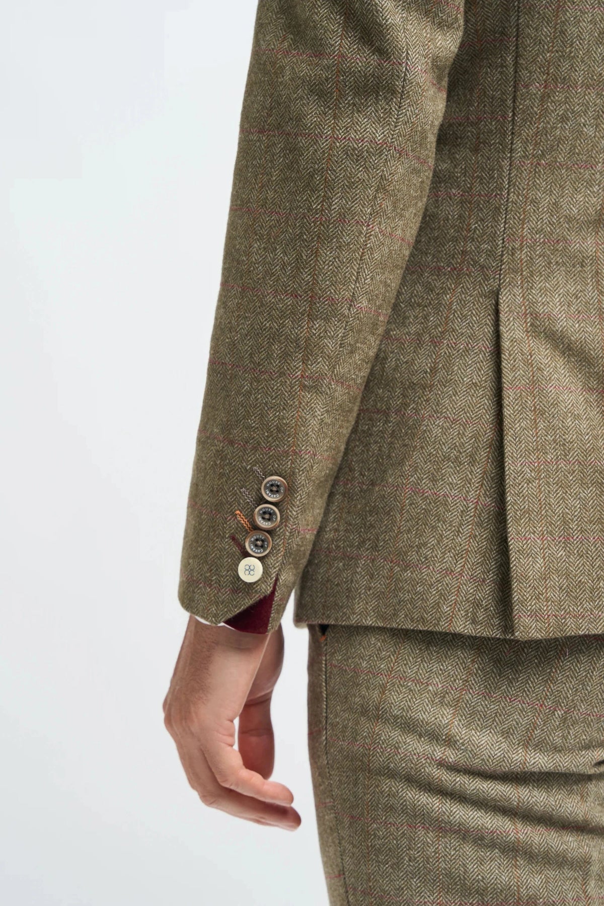 Cavani Gaston Sage Tweed Three Piece Suit