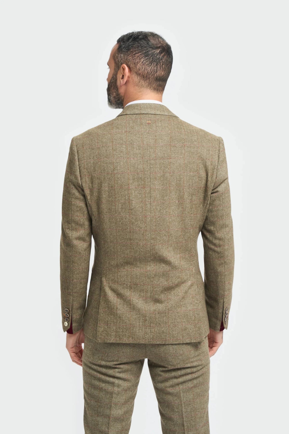 Cavani Gaston Sage Tweed Three Piece Suit