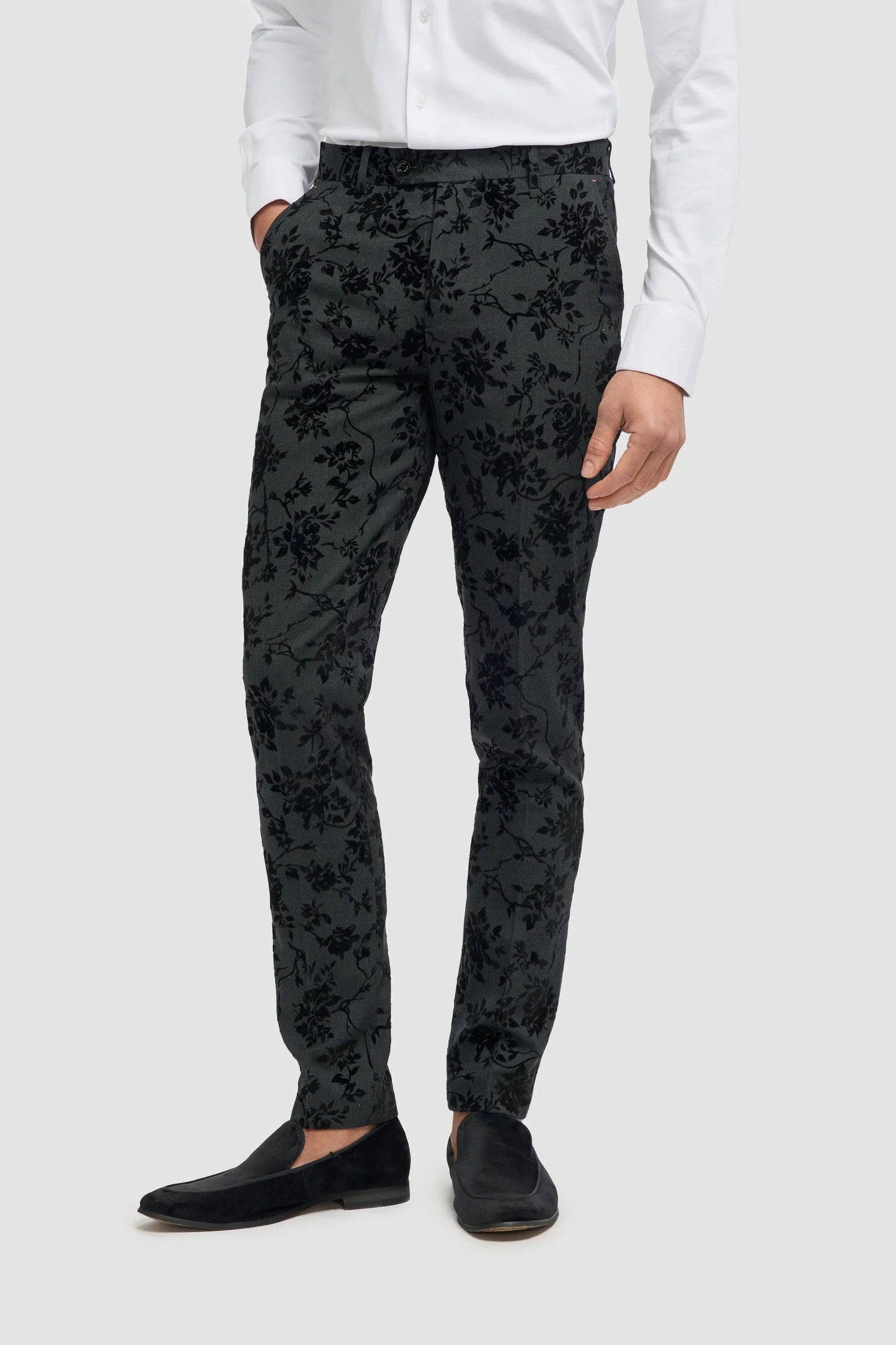 Cavani Georgi Black Floral 3-Piece Suit