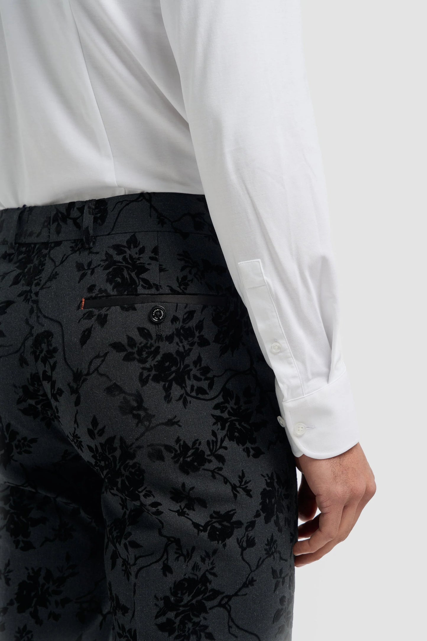Cavani Georgi Black Floral Trousers