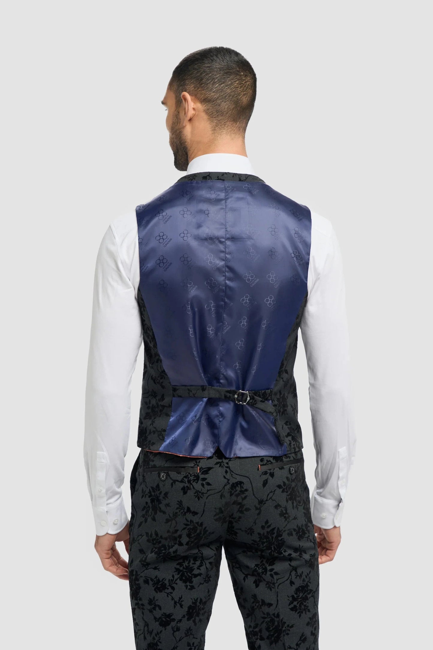 Cavani Georgi Black Floral 3-Piece Suit
