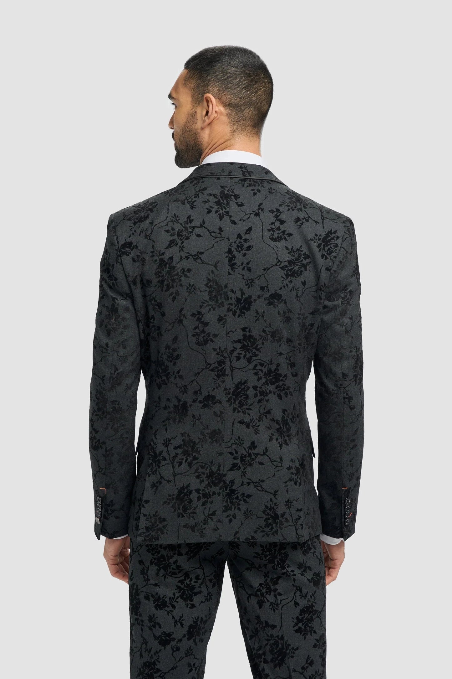 Cavani Georgi Black Floral 3-Piece Suit