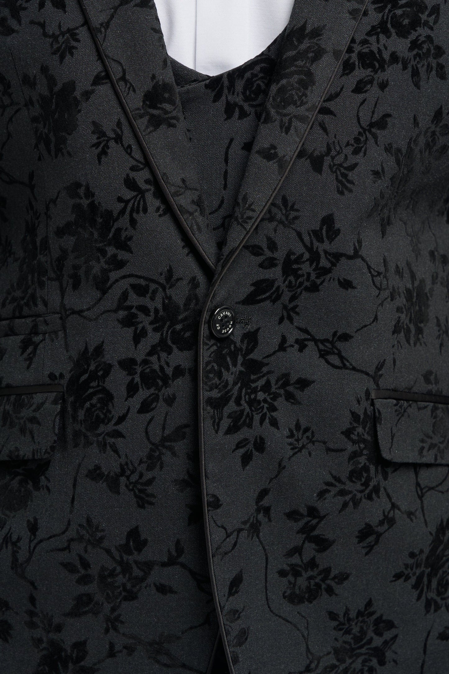 Cavani Georgi Black Floral 3-Piece Suit
