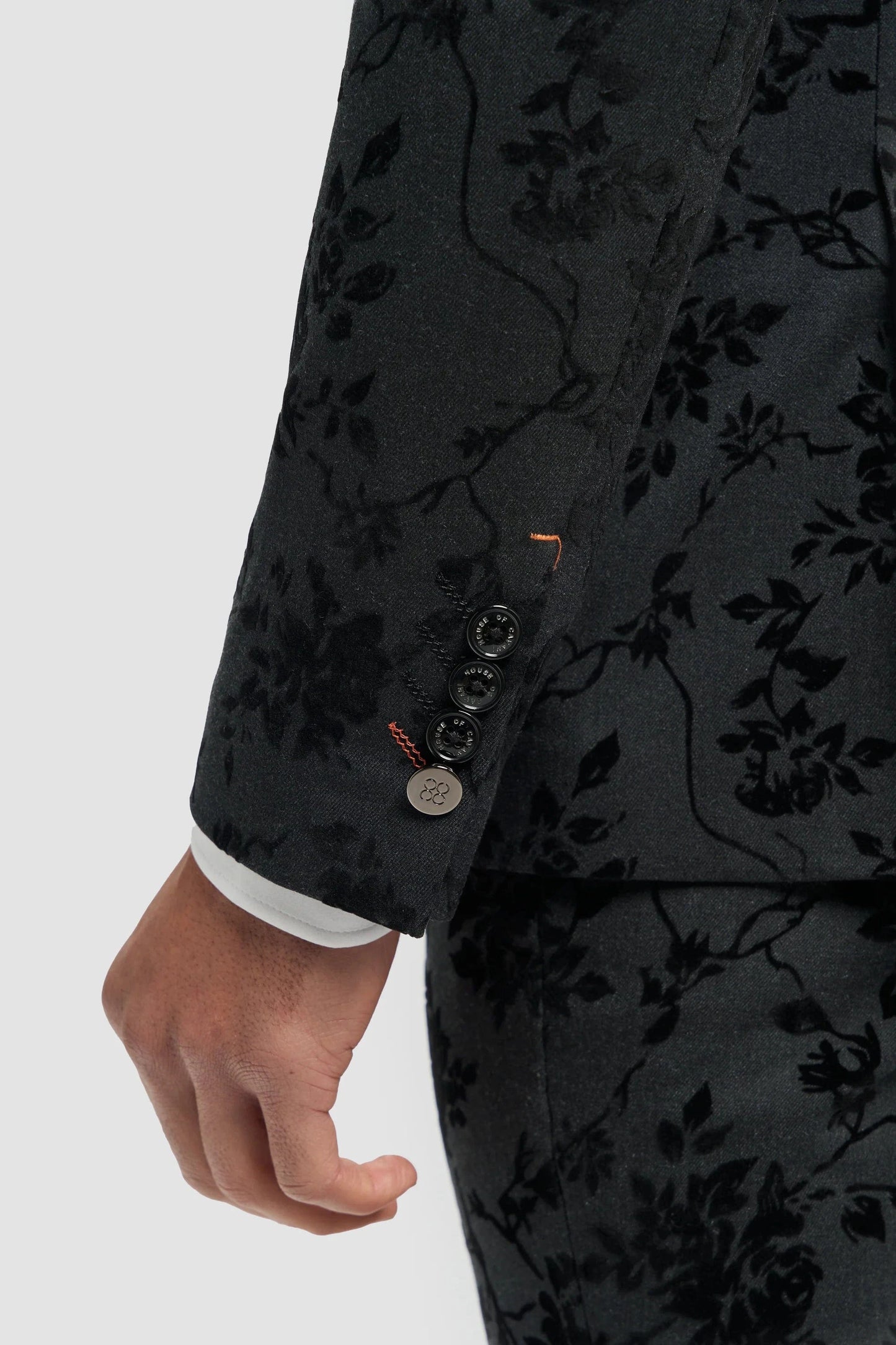 Cavani Georgi Black Floral 3-Piece Suit