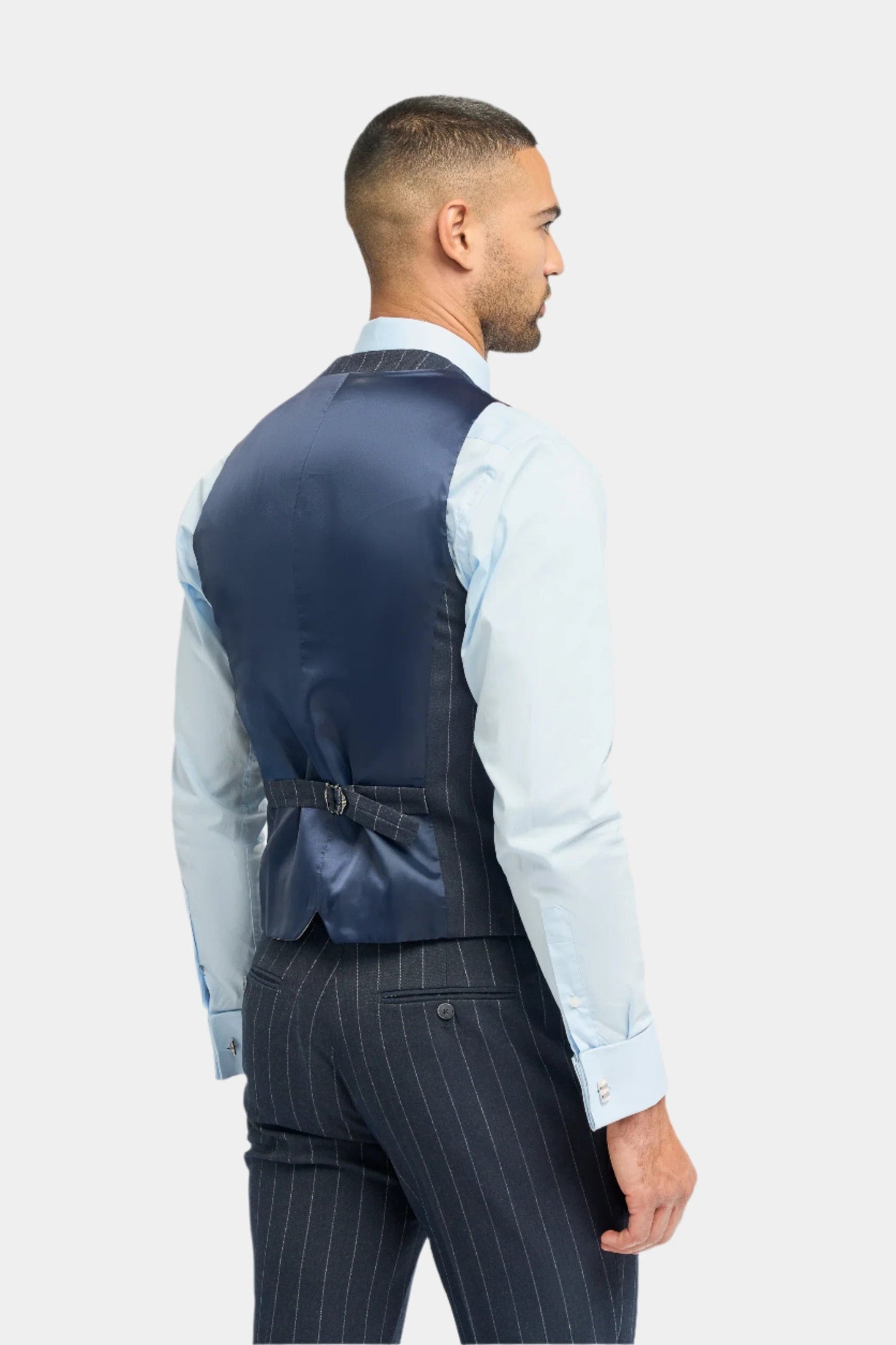 Cavani Invincible Navy Pinstripe 3-Piece Suit