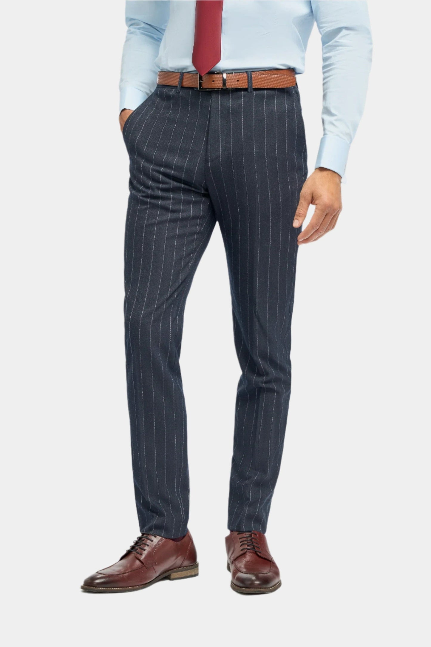 Cavani Invincible Navy Pinstripe 3-Piece Suit