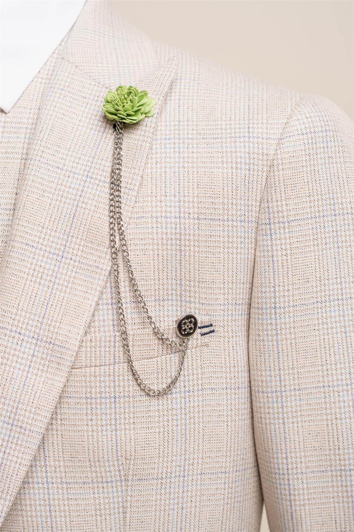 CAVANI PURPLE FLOWER CHAIN LAPEL PIN