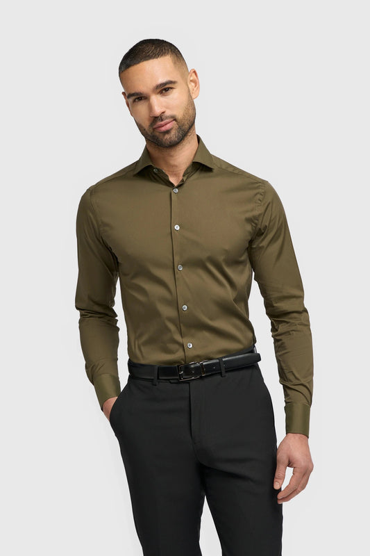 Cavani Monaco Olive Slim Fit Shirt