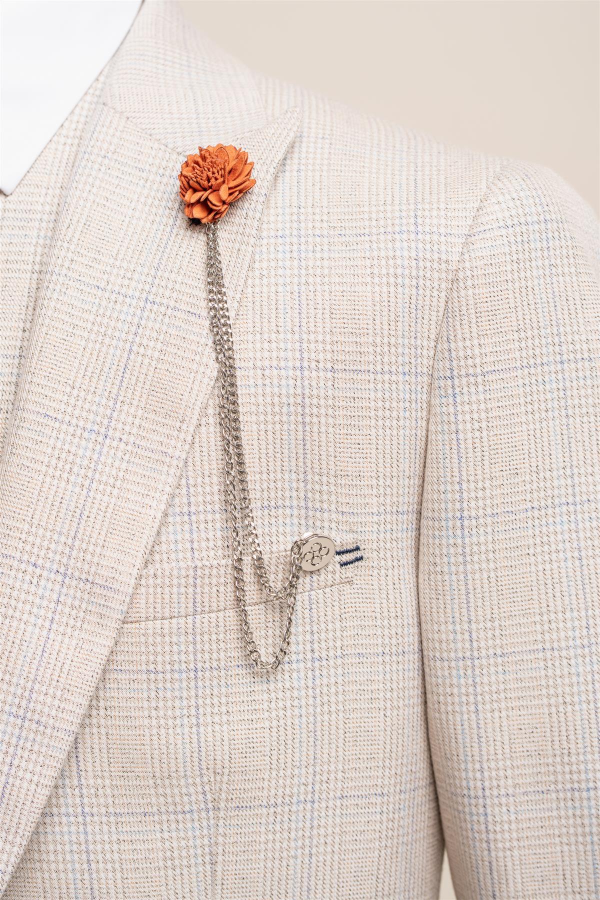 CAVANI PURPLE FLOWER CHAIN LAPEL PIN