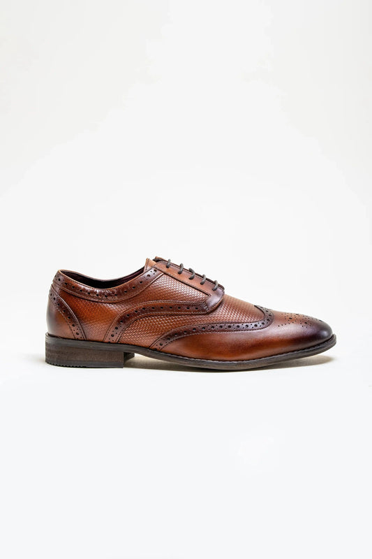 Cavani Orleans Brown Leather Brogue Shoes
