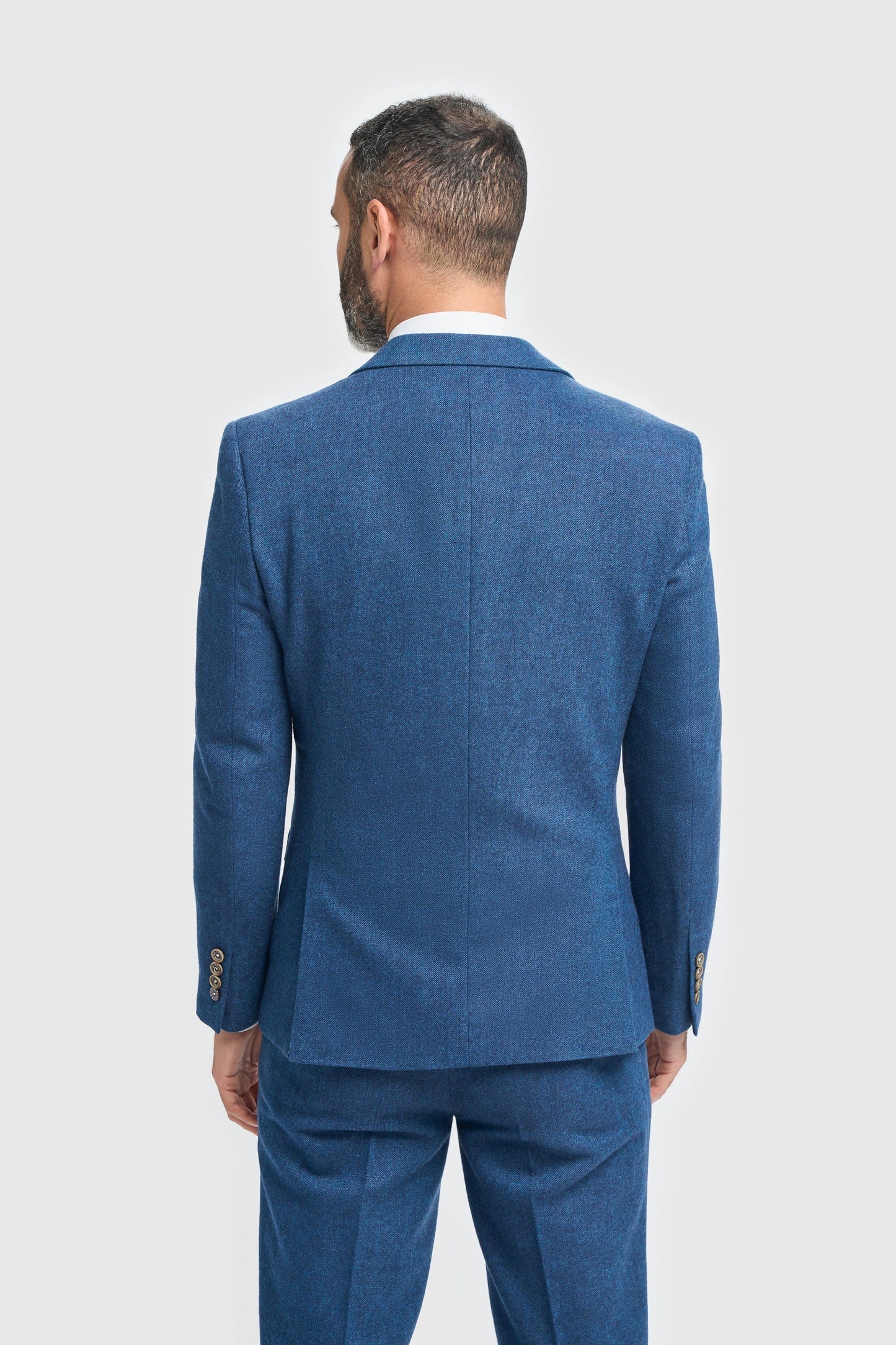 CAVANI ORSON BLUE TWEED 3-PIECE SUIT