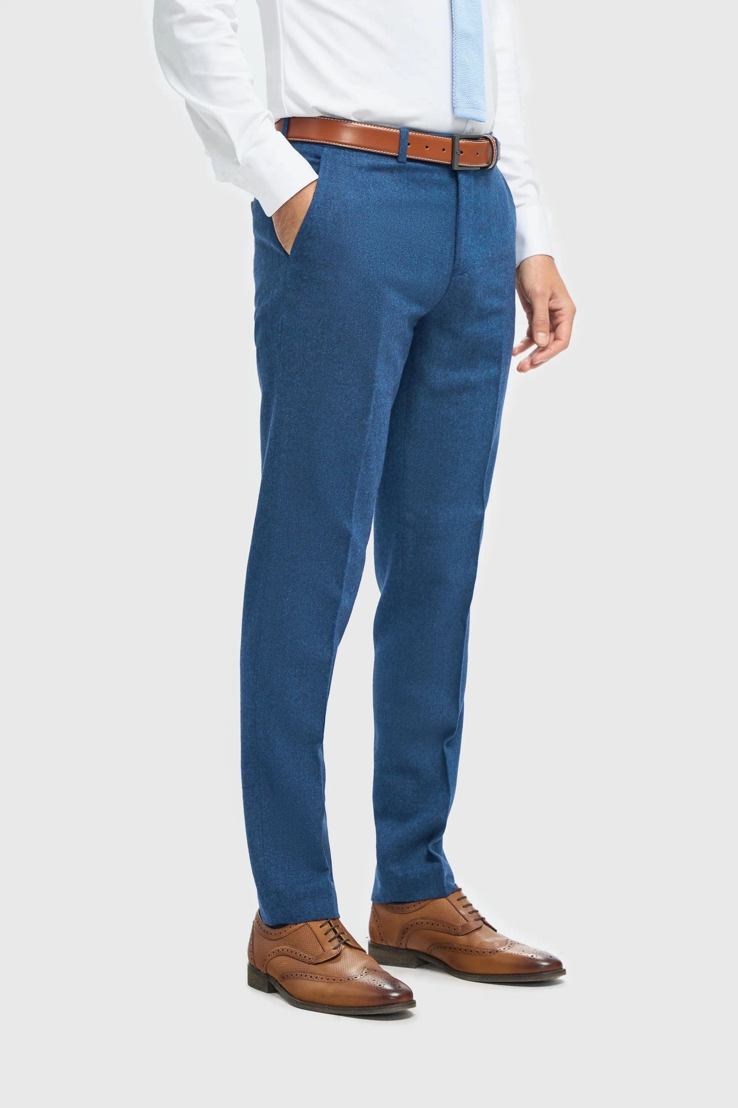 CAVANI ORSON BLUE TWEED 3-PIECE SUIT