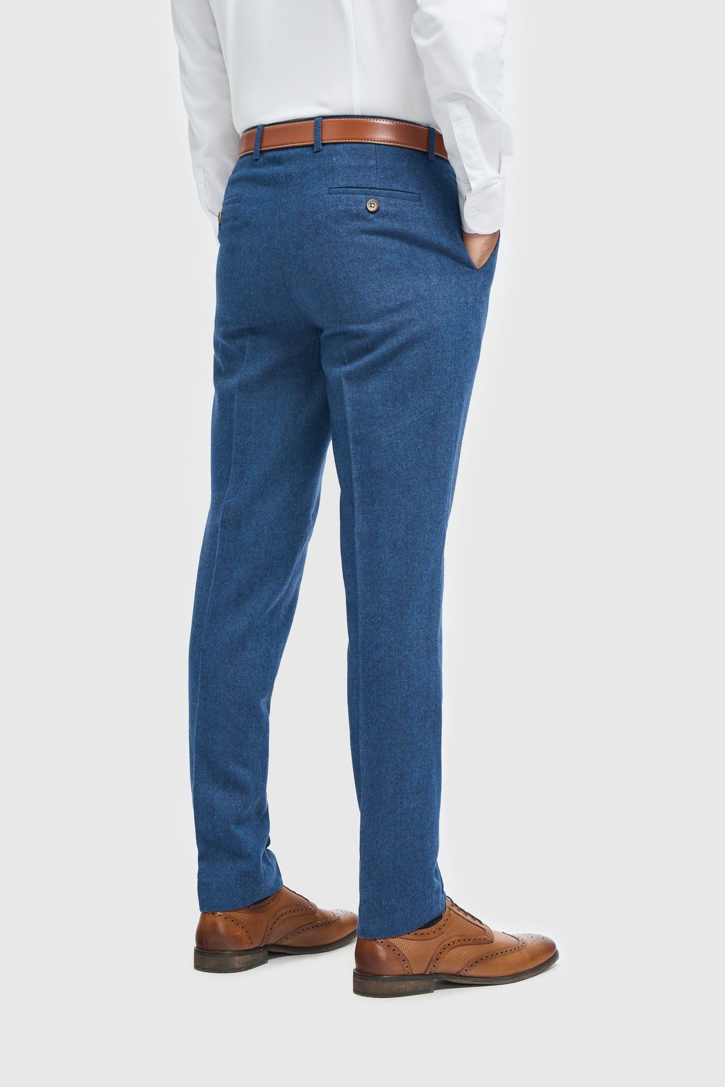 CAVANI ORSON BLUE TWEED 3-PIECE SUIT