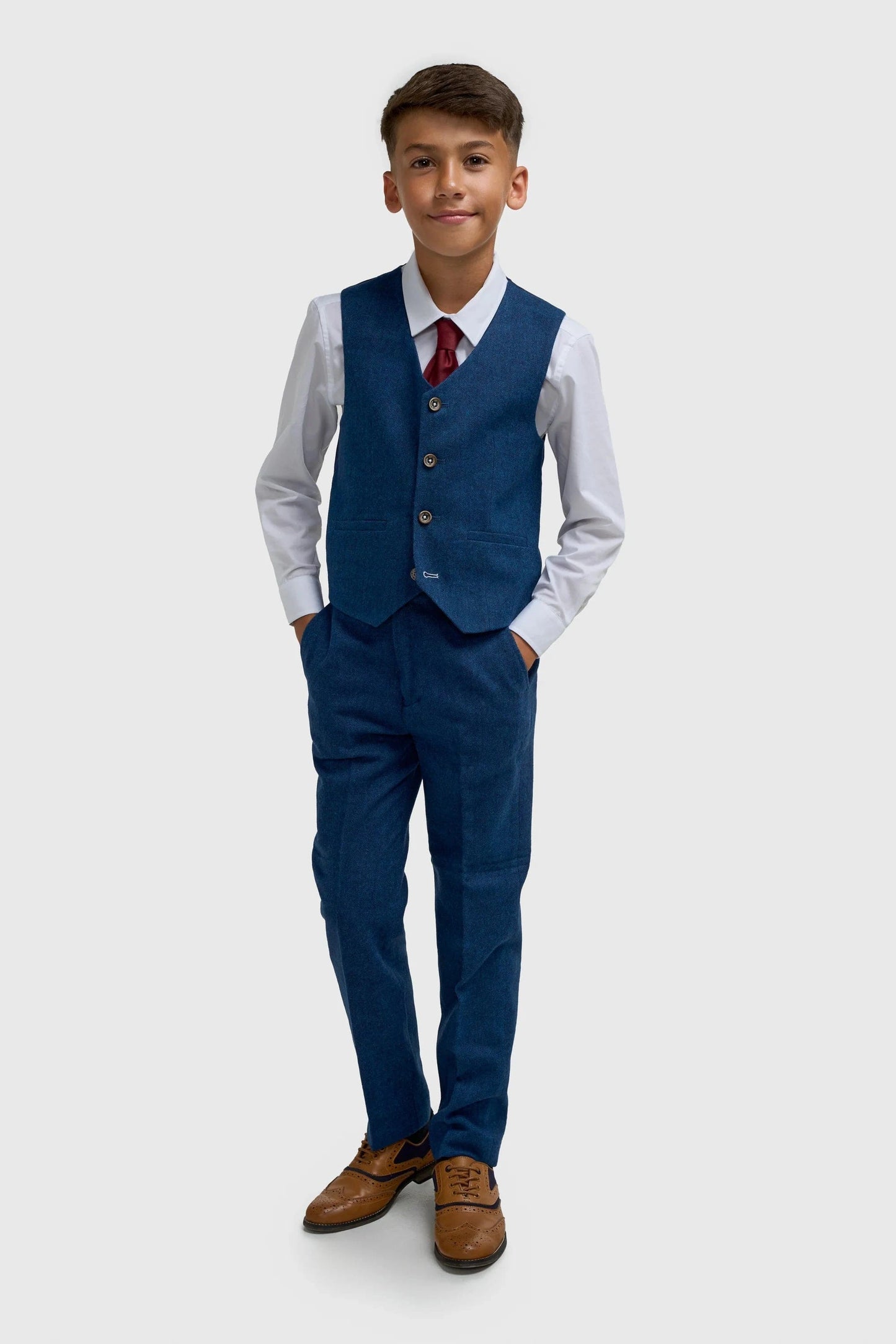 Cavani Orson Blue Tweed Boys 3-Piece Suit