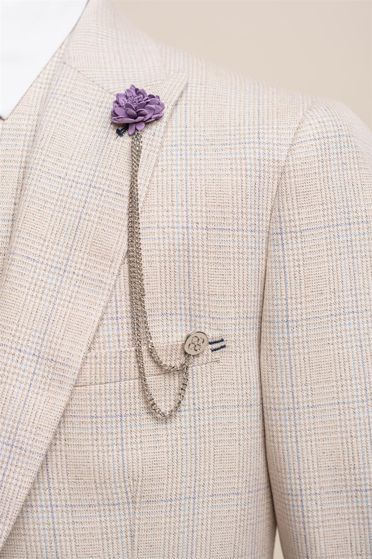 CAVANI ORANGE FLOWER CHAIN LAPEL PIN