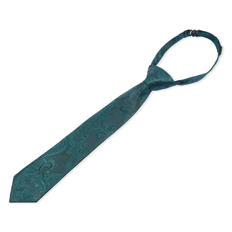 Boys Paul Andrew green paisley tie on a white background